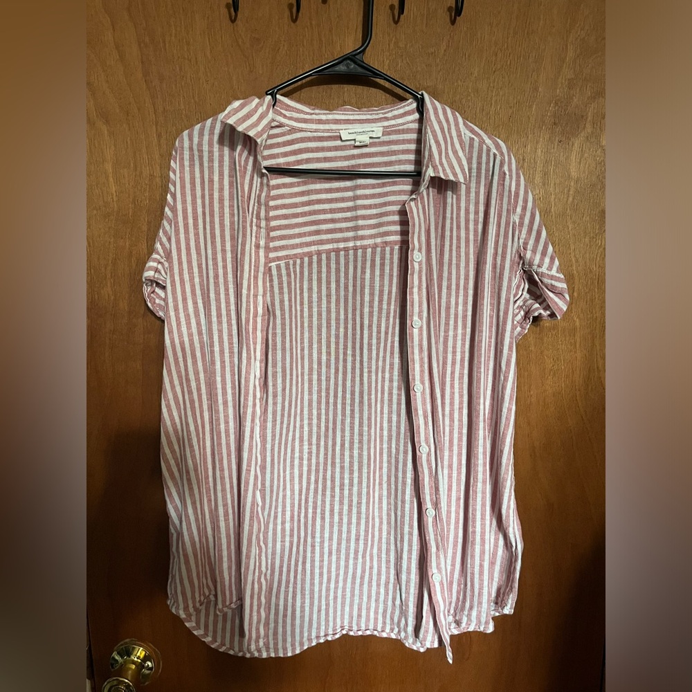 Red Striped Button-Up